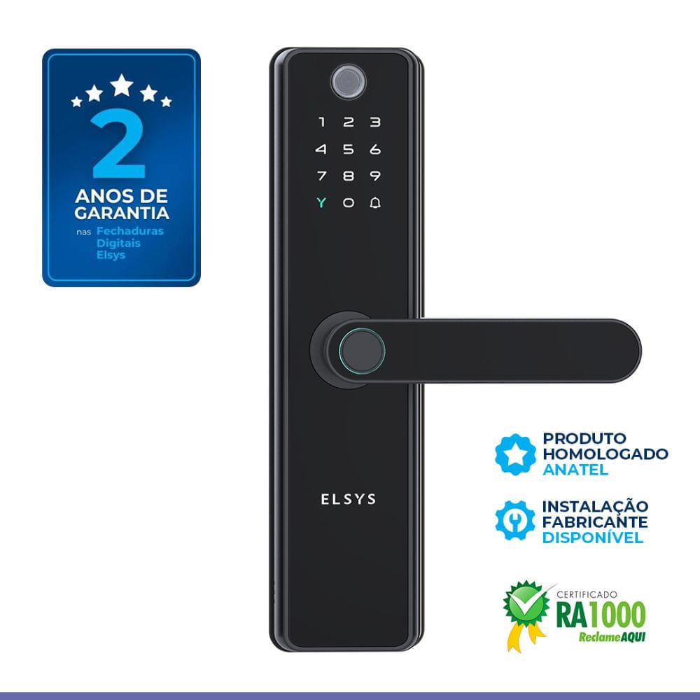 Fechadura Digital de Embutir ESF-DE51001 SAX Instalada - Elsys